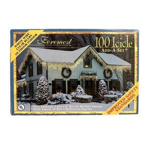 100 Icicle Add-A-Set  Foremost Christmas Lights String Outdoor-Indoor NEW IN BOX